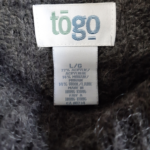 Women's Grey Mohair Sweater L TOGO - Picture 2 of 4